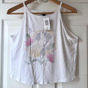 Torrid Floral Butterfly Cropped Tee NWT Size 2(18-20)